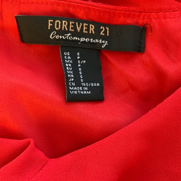 Red Ruffle Midi Dress - Picture 3 of 5